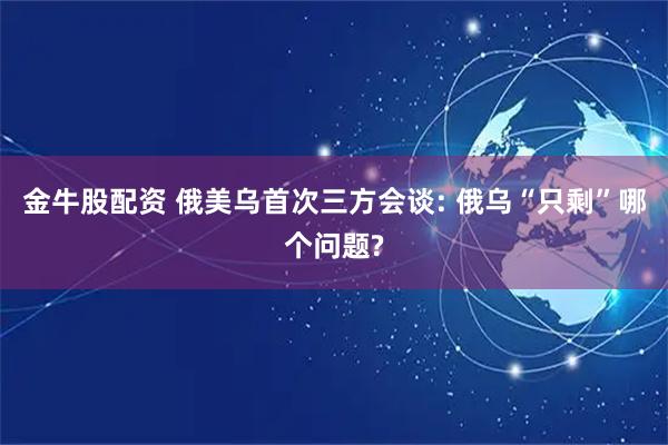 金牛股配资 俄美乌首次三方会谈: 俄乌“只剩”哪个问题?